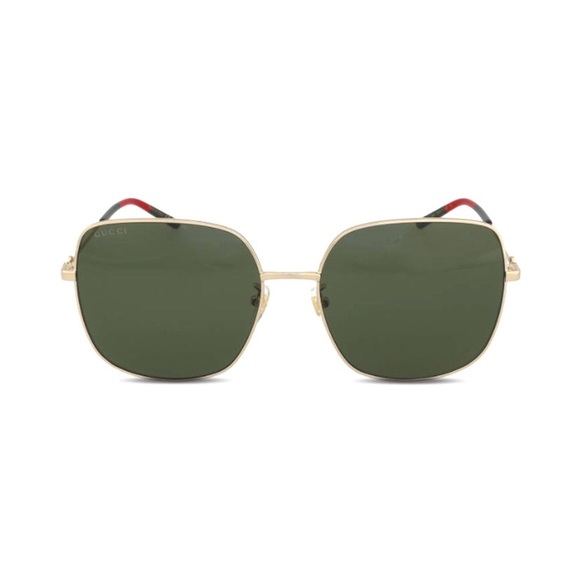 NEW AUTHENTIC GUCCI GOLD GREEN SUNGLASSES GUCCI WOMEN EYEWEAR - Picture 2 of 6